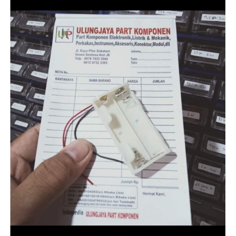 dudukan baterai kotak baterai 2x AA A2