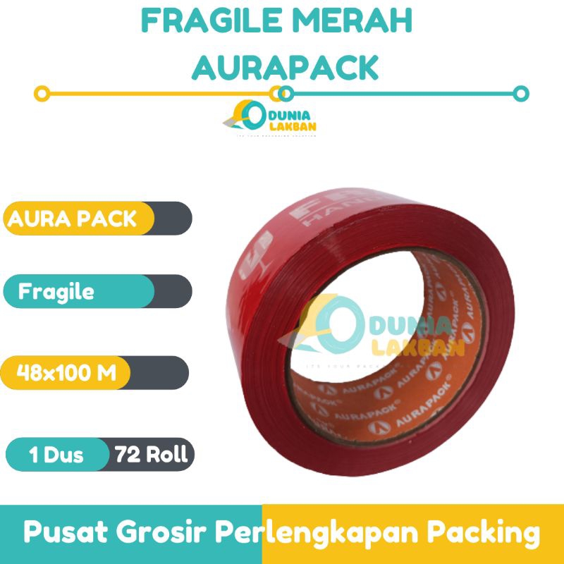 

Lakban Fragile Merah Jangan dibanting 48mm x 100 Yard Promo Murah