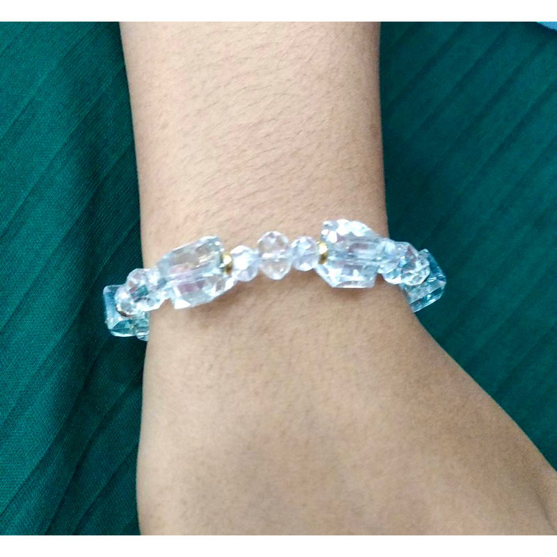 gelang titanium serut kristal