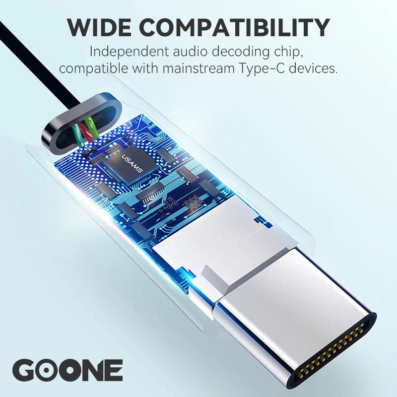 GOONE TypeC Headset Compatible with Samsung Gaming Music Earphone Handsfree Jack Bass In ear with Mikrofon Kontrol Volume