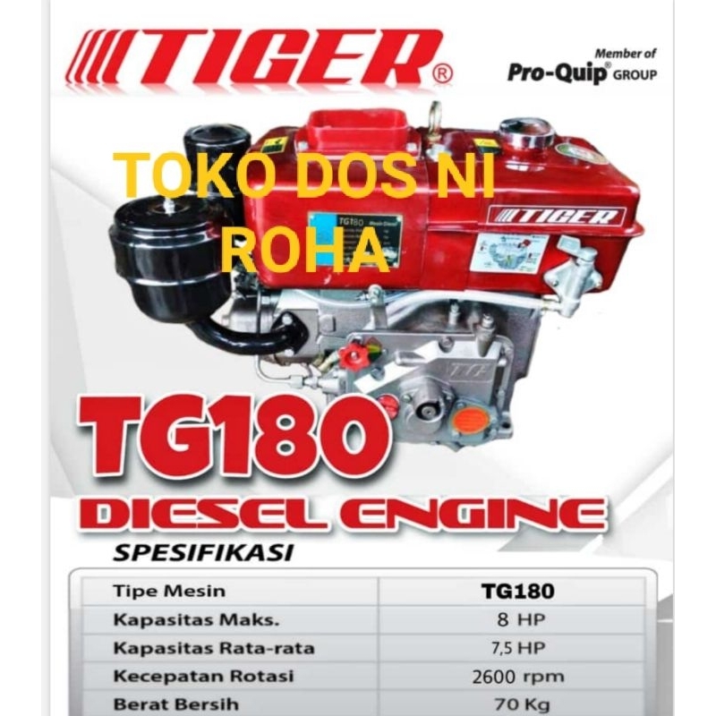 Mesin Tiger TG-180 DIESEL PENGGERAK 8PK