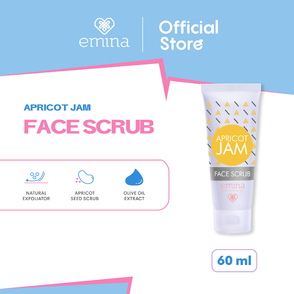 MFI - Emina Apricot Jam Face Scrub | Scrub Eksfoliasi Wajah | Netto 60 ML