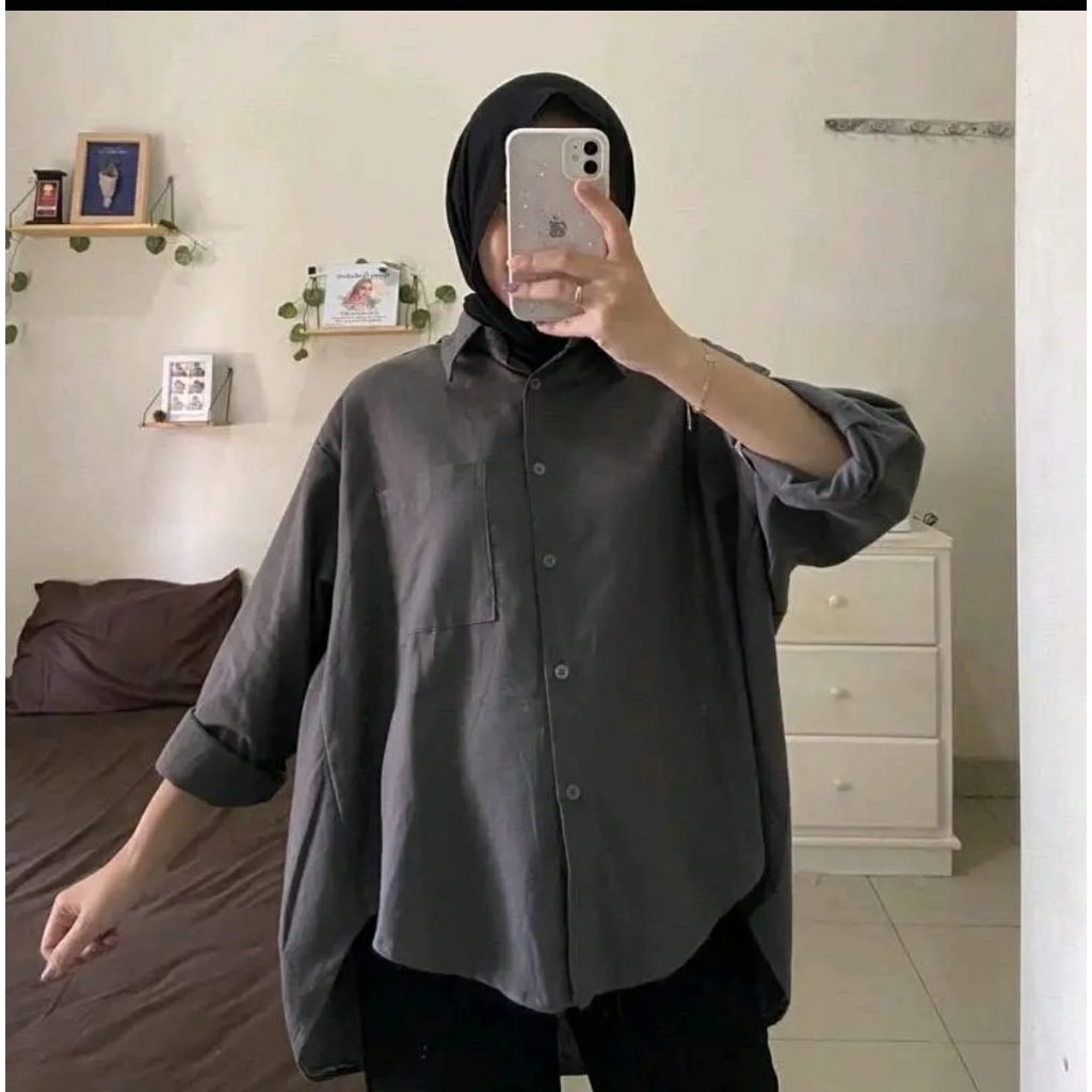 Nayaka Kemeja Wanita Oversize Linen Premium Blouse Jumbo Terbaru Atasan Wanita Kekinian