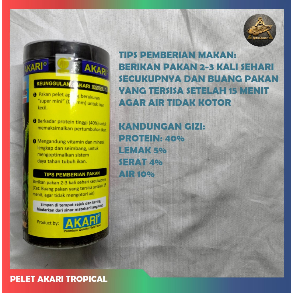 PELET AKARI TROPICAL GROWTH BOOSTER AKARI TROPICAL PELET IKAN HIAS PELET KOKI AIR PELET GUPPY PELET CUPANG PELET IKAN IKAN HIAS TROPIS