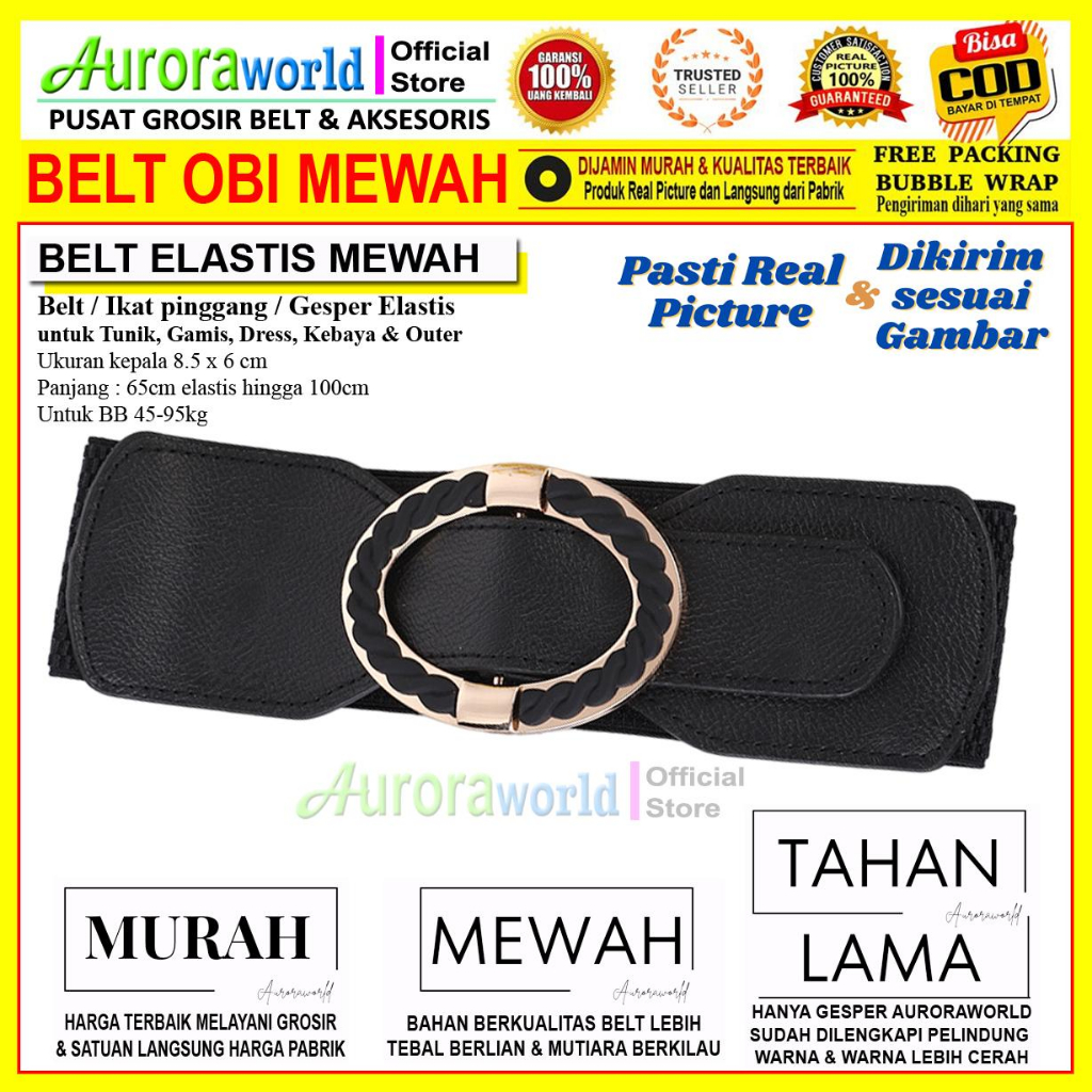 Auroraworld - PAKET MEWAH PAKET USAHA HEMAT 3PCS GESPER IKAT PINGGANG ELASTIS BELT WANITAFASHION FREE Bonus Spesial