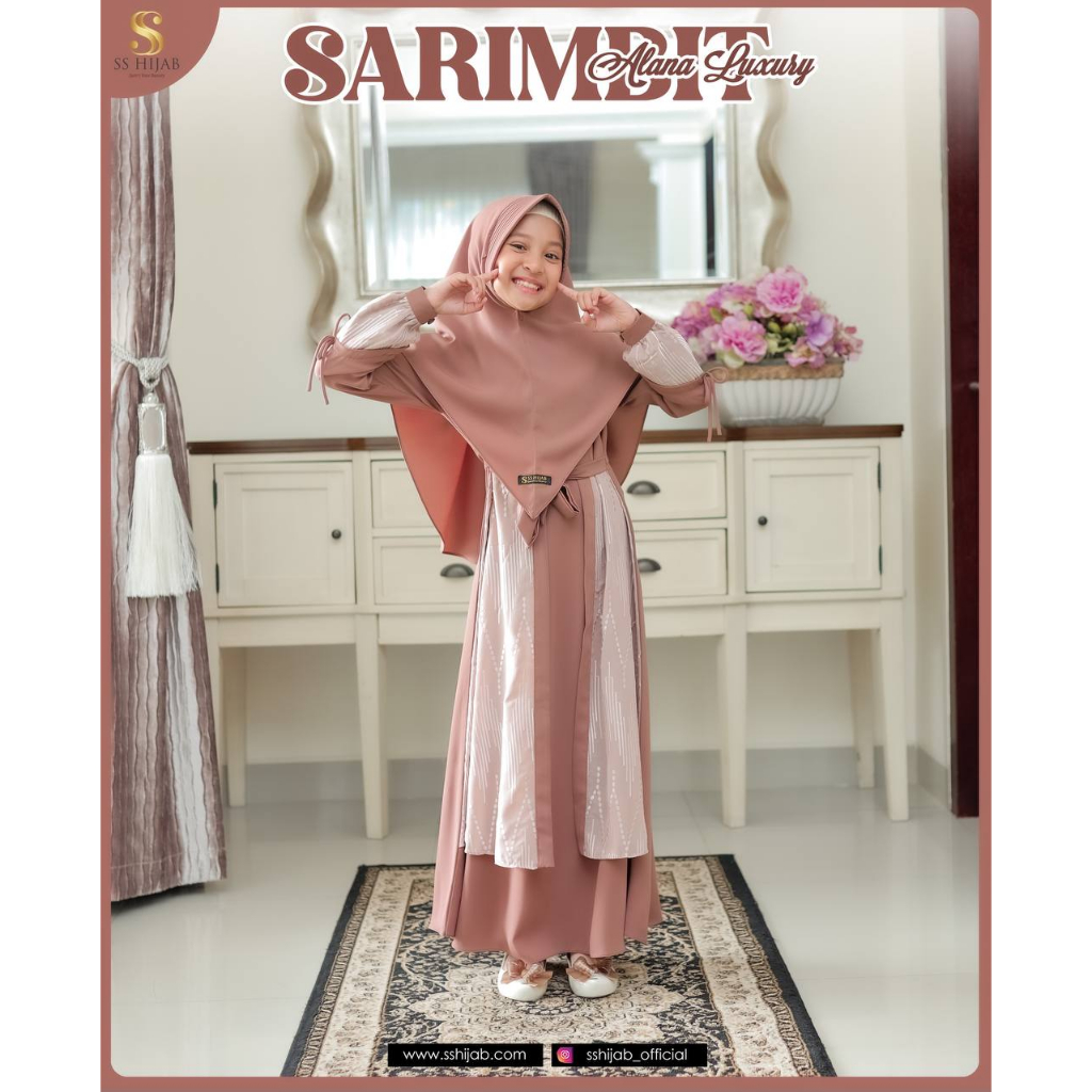READY STOCK Dress girl Alana Luxury SS hijab gamis anak set
