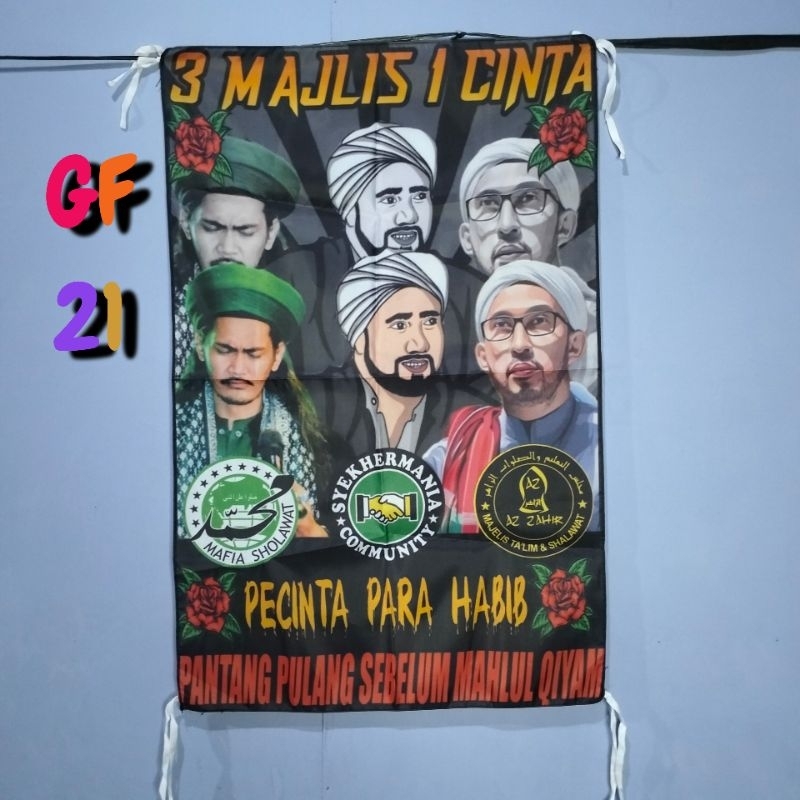 Bendera printing 3 MAJELIS 1 CINTA