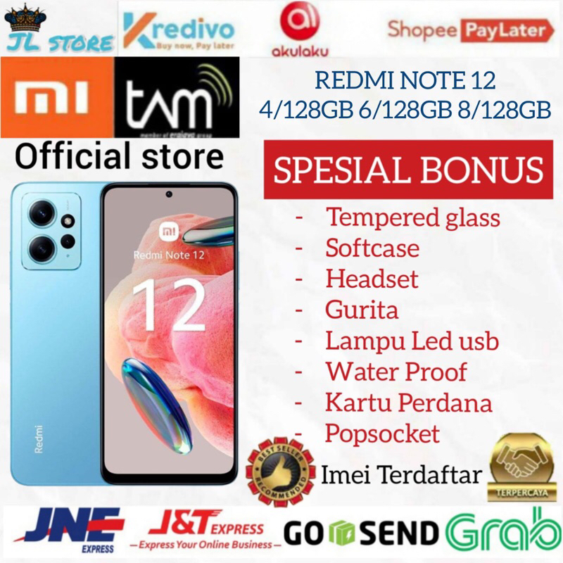 XIAOMI REDMI NOTE 12 NFC RAM 8/128GB 6/128GB 4/128GB GARANSI RESMI