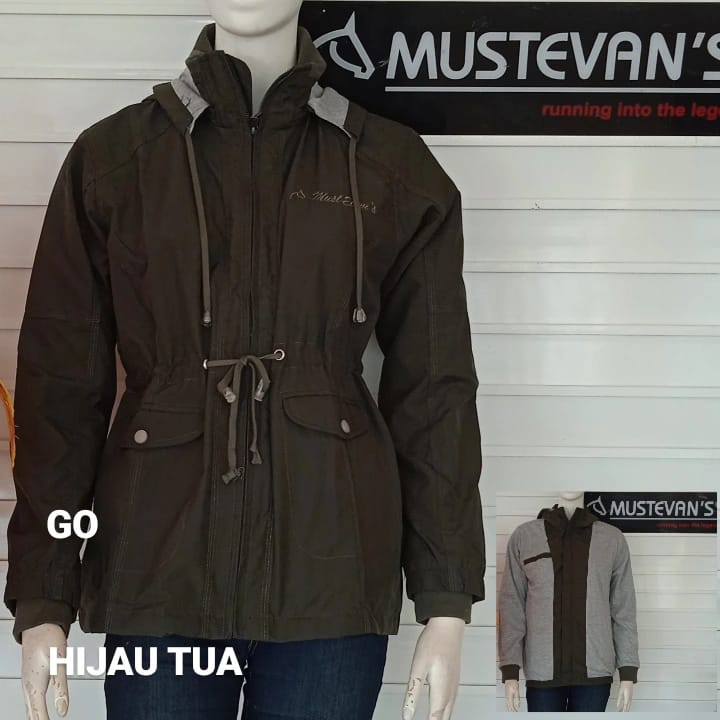 gof JAKET MUSTEVANS PARKA PARASUT jaket wanita jaket cewek berkualitas bagus !!!