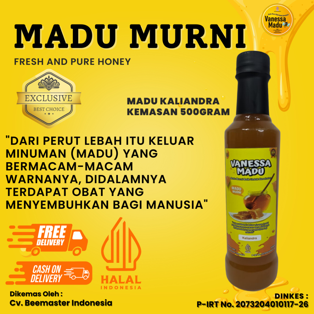 

MADU KALIANDRA KEMASAN 500Gram 100% ASLI MURNI ORIGINAL