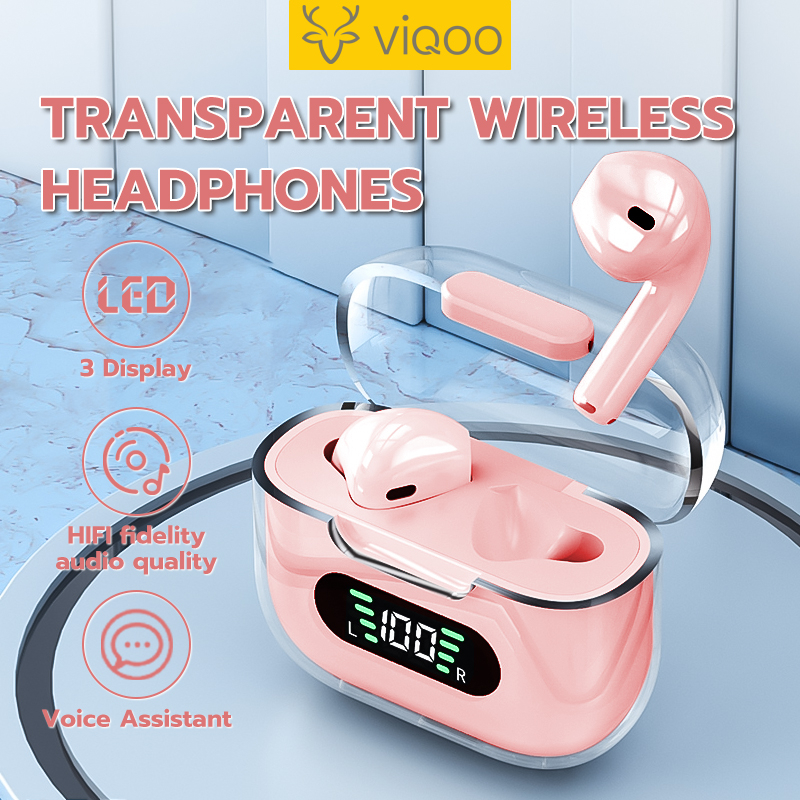 【COD】Viqoo M16 TWS Bluetooth Earphone HIFI Stereo Earplugs Smart Digital Display Gaming No Delay Wireless Earphone - T87