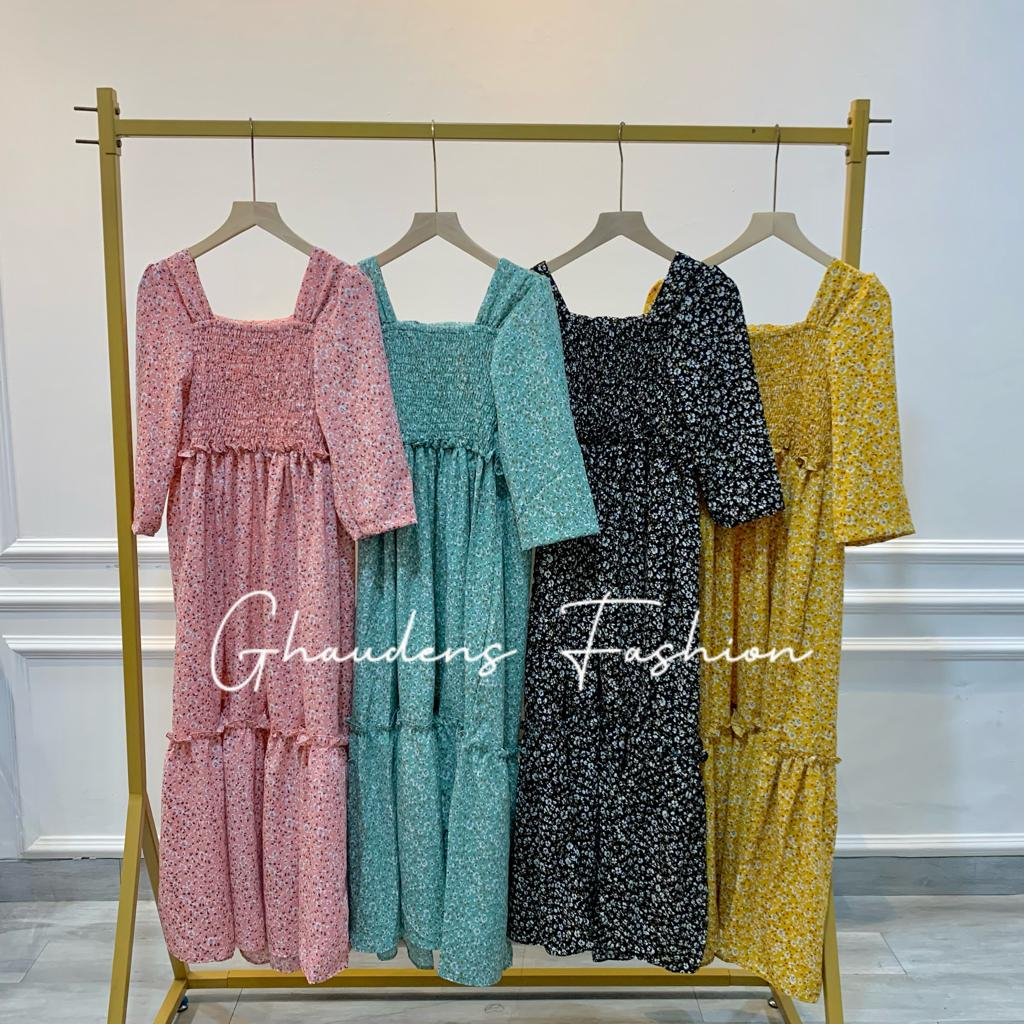 Long Dress Ruffle Flowy Pastel 3011-11 - Ghaudens