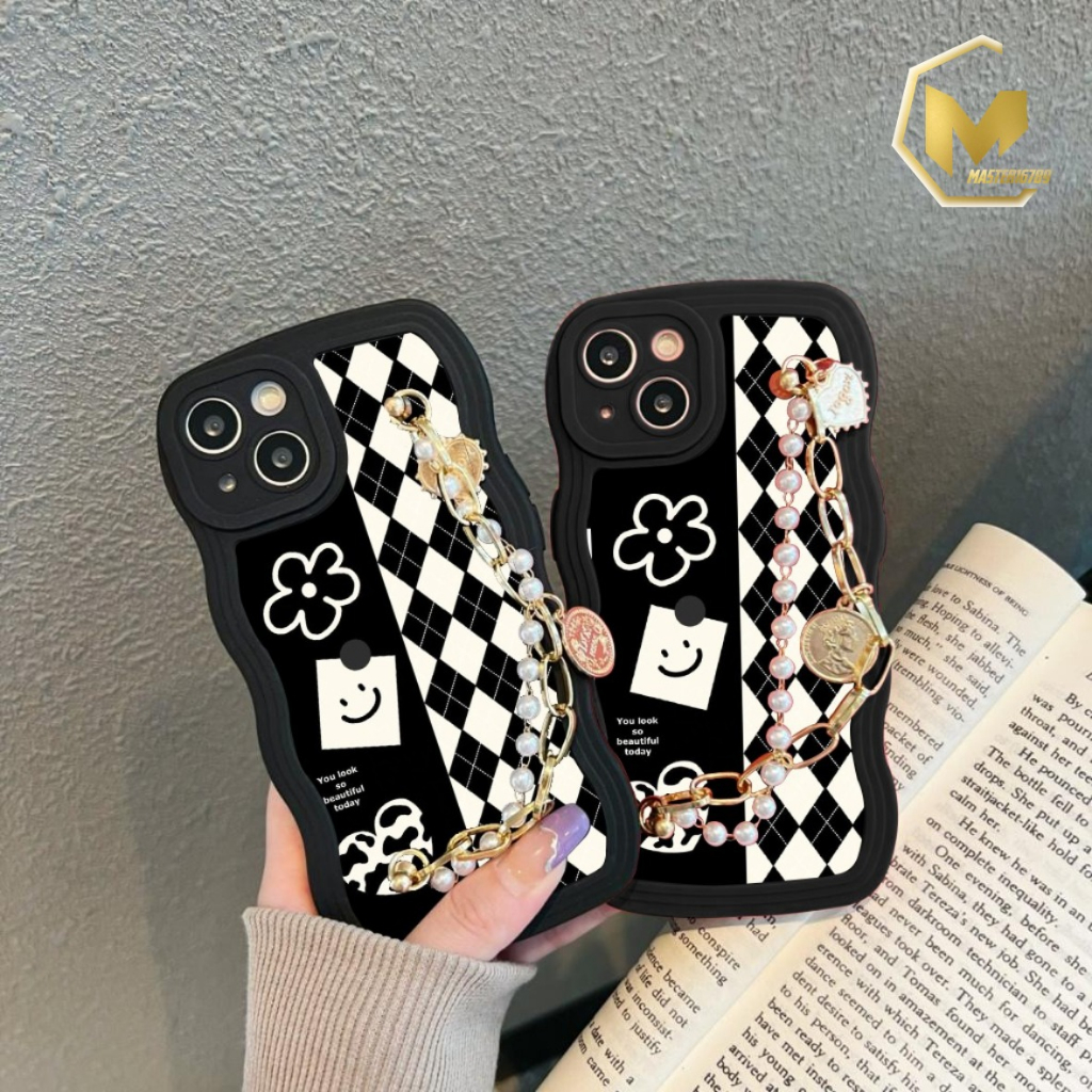 GC44 GC53 CASE CASING SOFTCASE SILIKON WAVY WAVE AESTETHIC RANTAI MUTIARA GRIP FOR OPPO A17 A17K A31 A8 A9 A5 2020 A36 A76 A96 4G MA4908