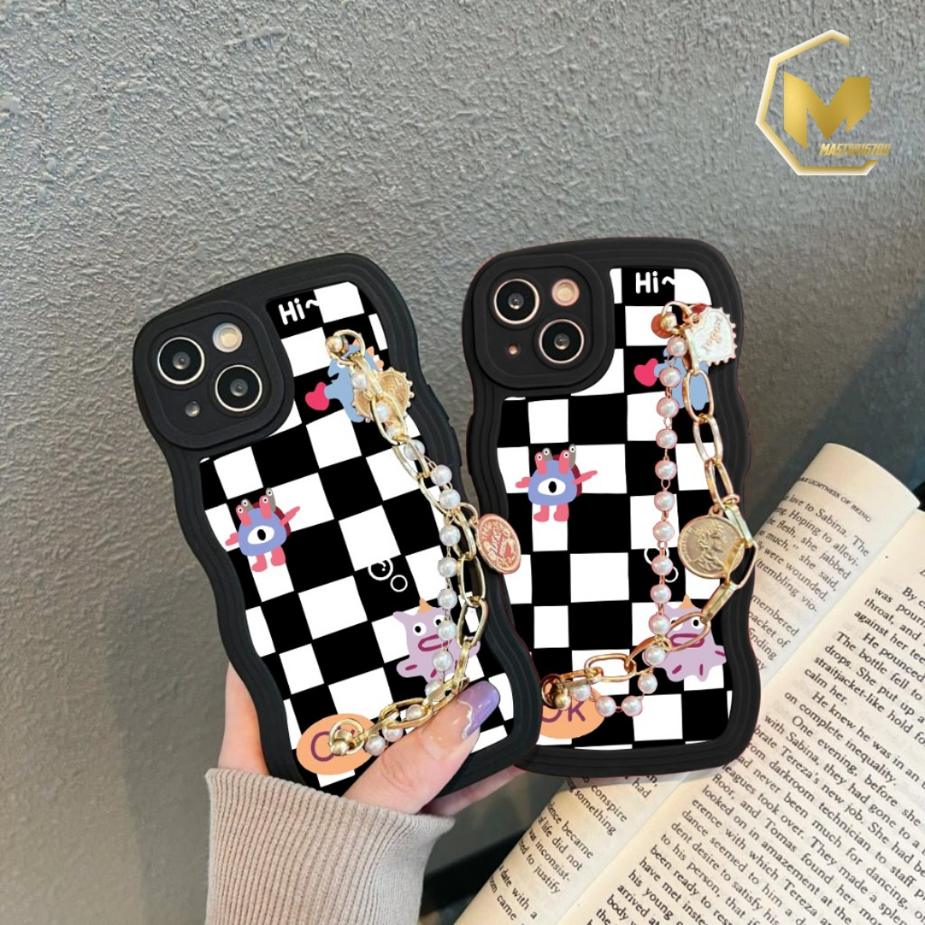 GC44 GC53 CASE CASING SOFTCASE SILIKON WAVY WAVE AESTETHIC RANTAI MUTIARA GRIP FOR OPPO RENO 7 8 4G 7Z A96 5G 7 8 5G 8T 4G MA4913