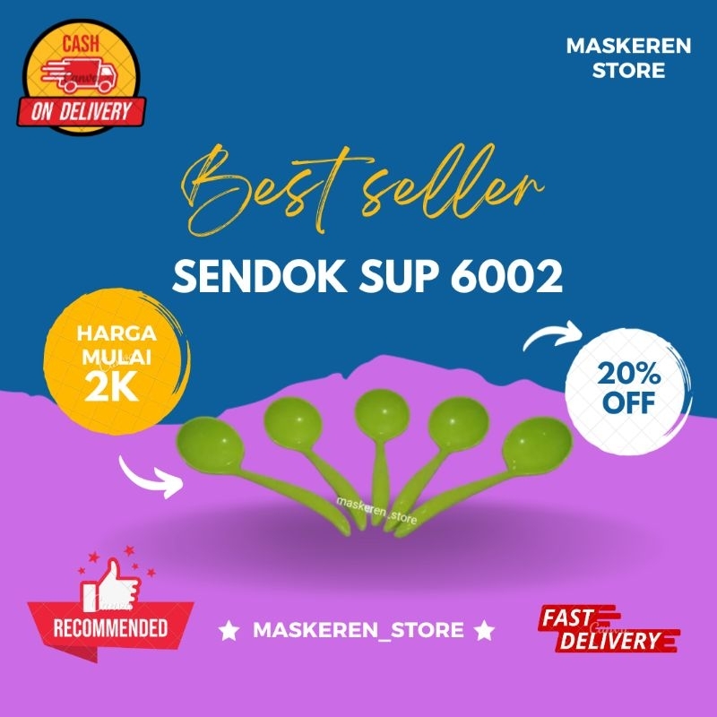 Irus ukuran kecil / Sendok Sop / Centong Sayur Tahan Panas Golden 6002 ungu hijau