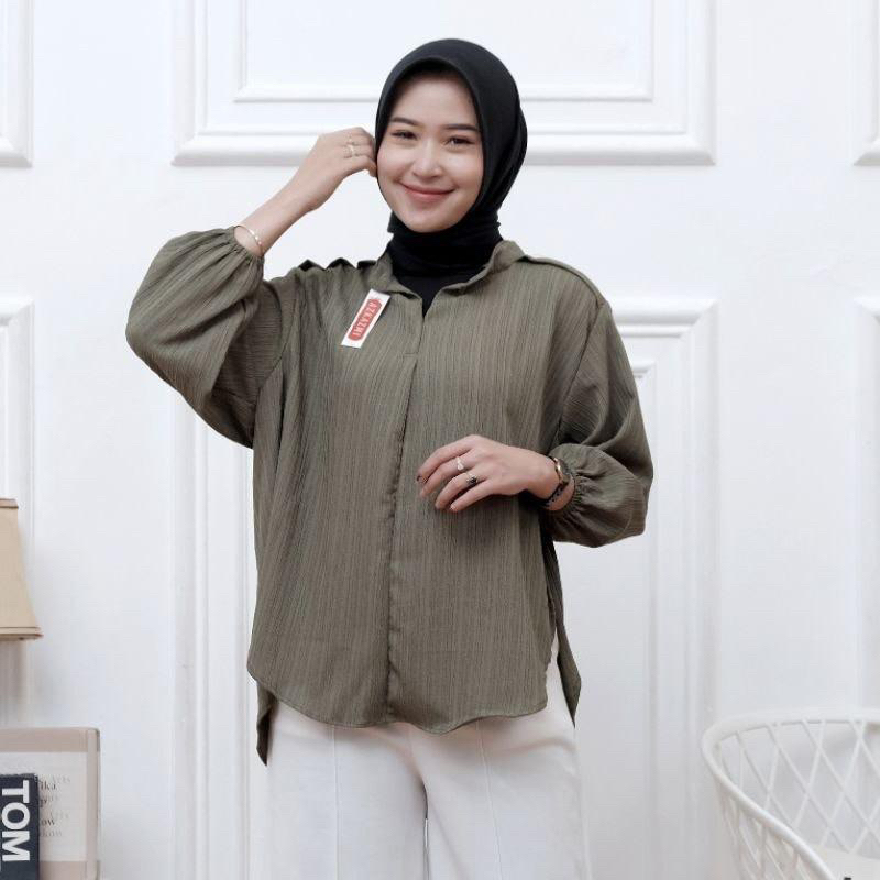 Kemeja Blouse Wanita Oversize - Livia Blouse Lady Crush - Outer Wanita Korean Style