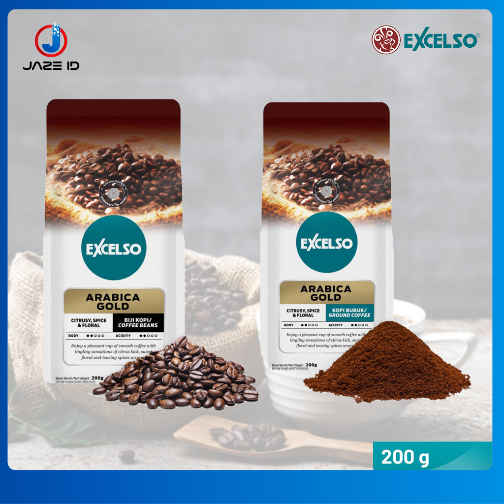 Excelso Arabica Gold Java Arabica Coffee Kopi Biji Bubuk 200 gram 200g 200gr