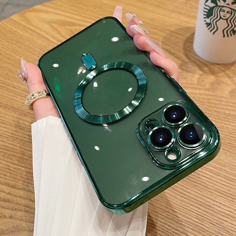 ULTRA PLATED MAGSAFE WITH LENSPRO ELECTRO METALIC Case iPhone 14 13 12 11 PRO MAX iPhone 14 PLUS-EPM - ALPINE GREEN