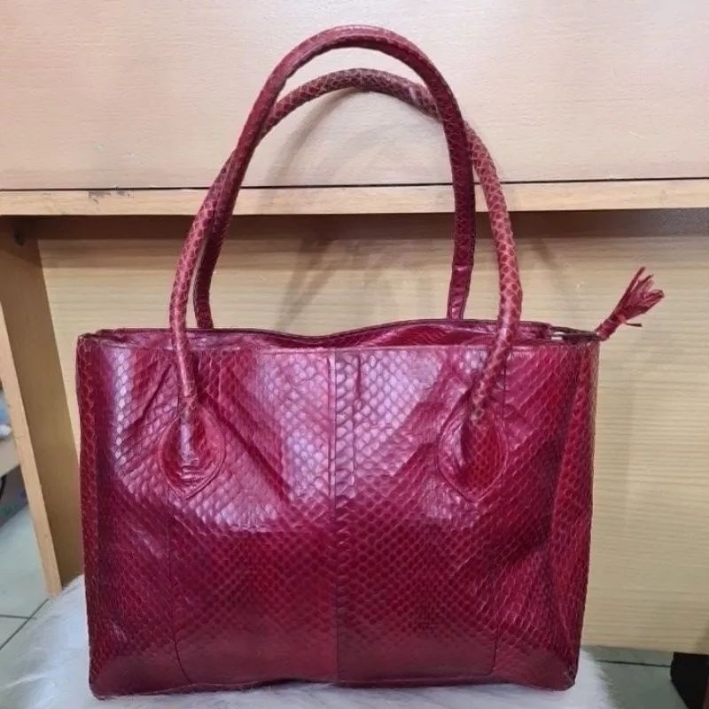 TAS KULIT ASLI RED SNAKE SKIN