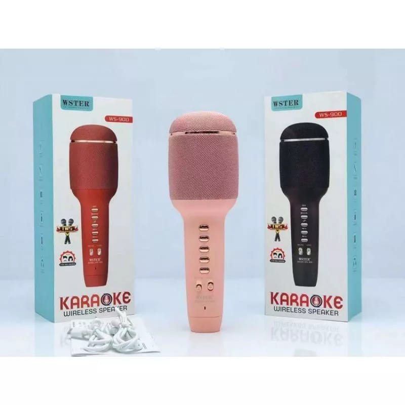 Mic Bluetooth Karaoke WS-900 Microphone Karaoke Bluetooth Wster WS 900 Original