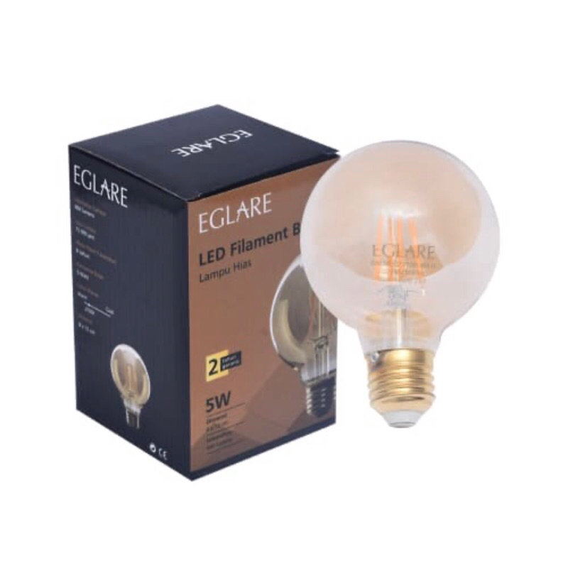 KRISBOW EGLARE BOHLAM LAMPU LED FILLAMEN GLOBE 5W G80 E-27/ACE BULB FILLAMENT GLOBE 5W/ACE BOHLAM LAMPU BERGARANSI/ACE LAMPU KAFE/ACE LAMPU BOHLAM LED VINTAGE