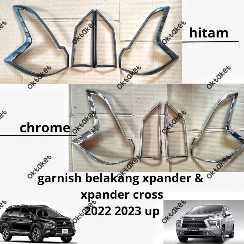 garnish lampu belakang Xpander &amp; Xpander cross 2022 2023 2024 Hitam &amp; Chrome