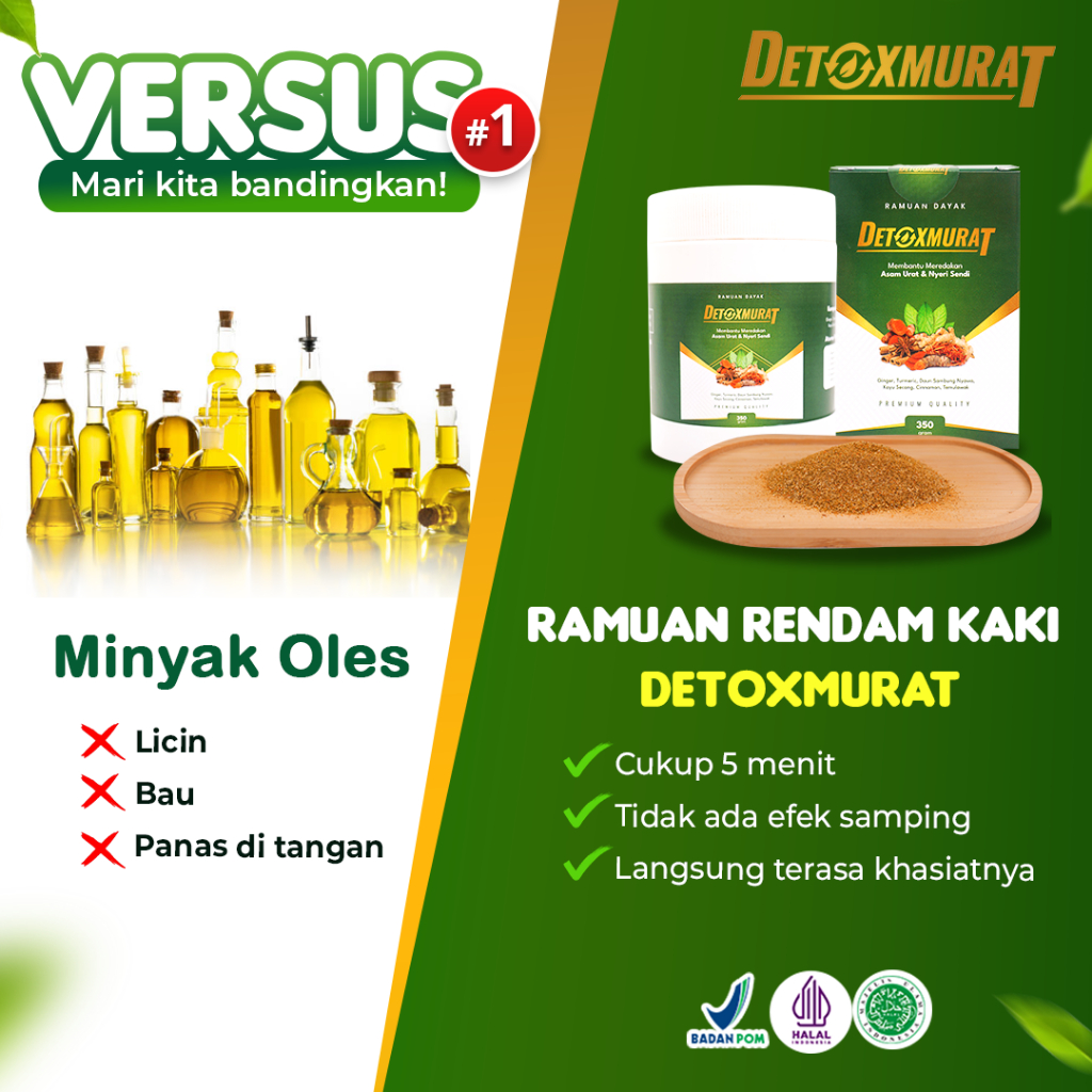 PAKET 2 BOTOL DETOXMURAT  Terapi Kaki Foot Therapy Ramuan dayak refleksi rendam kaki herbal dasyat original Cocok Untuk Keluhan Stroke / Asam Urat / Nyeri Sendi / Reumatik