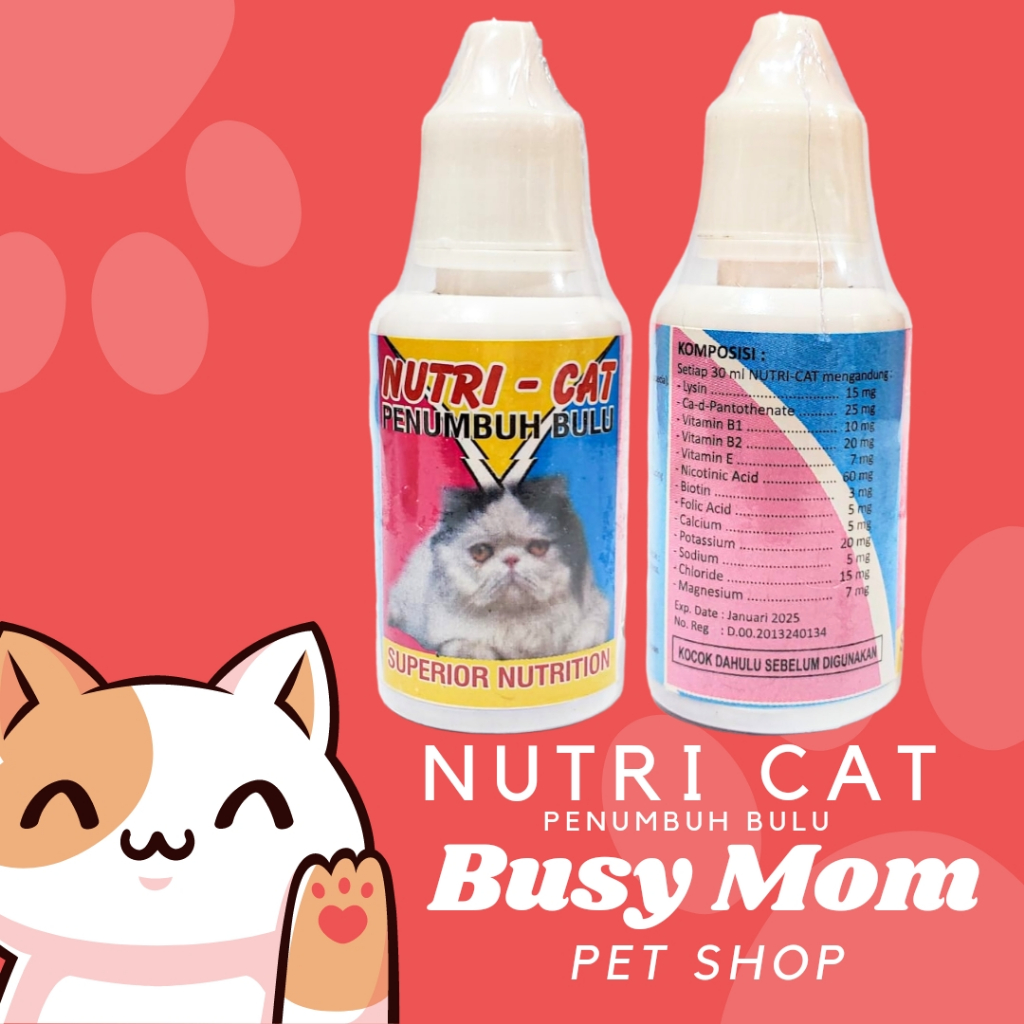 Nutri Cat | Hairz | MAX FELLBIO Drop 30ml Vitamin Penumbuh Bulu Kucing Cat Kitten 30 m Obat Nutricat