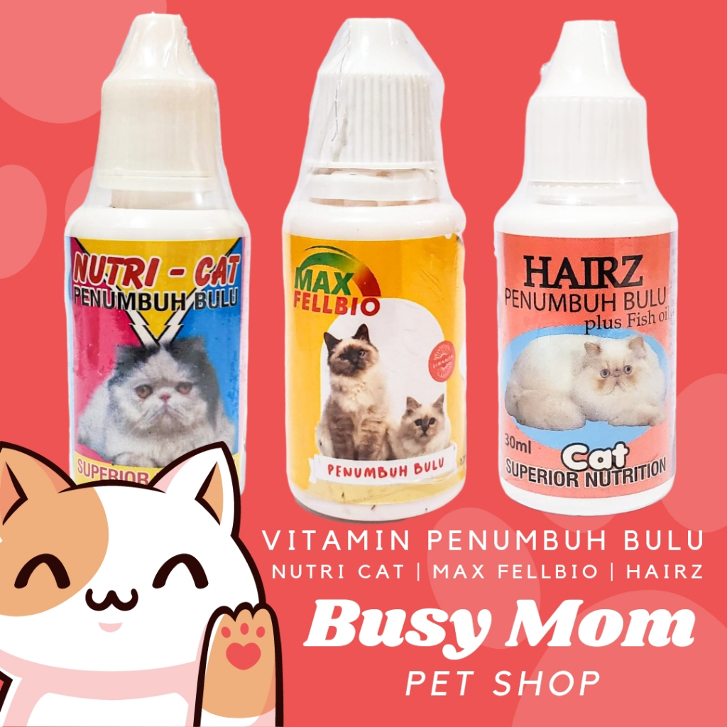 Nutri Cat | Hairz | MAX FELLBIO Drop 30ml Vitamin Penumbuh Bulu Kucing Cat Kitten 30 m Obat Nutricat