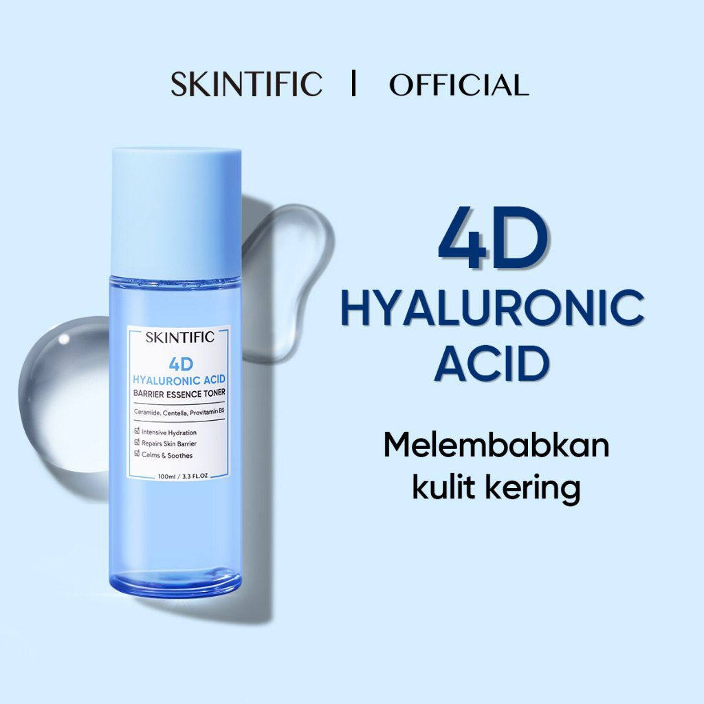 SKINTIFIC 4D Hyaluronic Acid (HA) Barrier Essence Toner Hydration Toner Defeat Dryness In10S 100ML Toner Pelembab