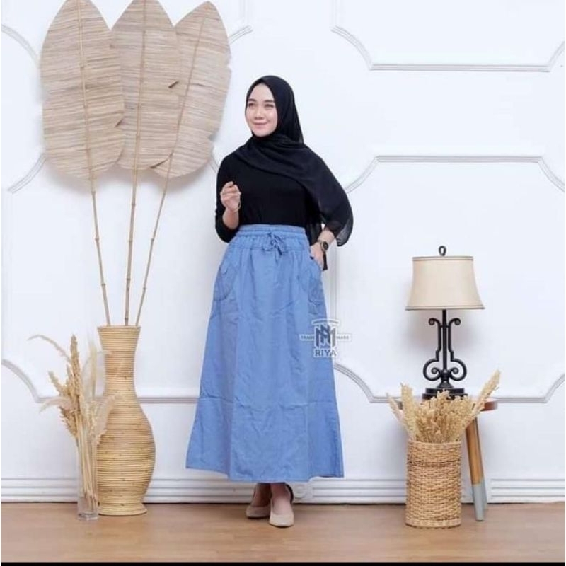 Rok Jeans Panjang Rok Jeans Panjang Korean Style Rok Jeans Jumbo Rok Jeans Wanita