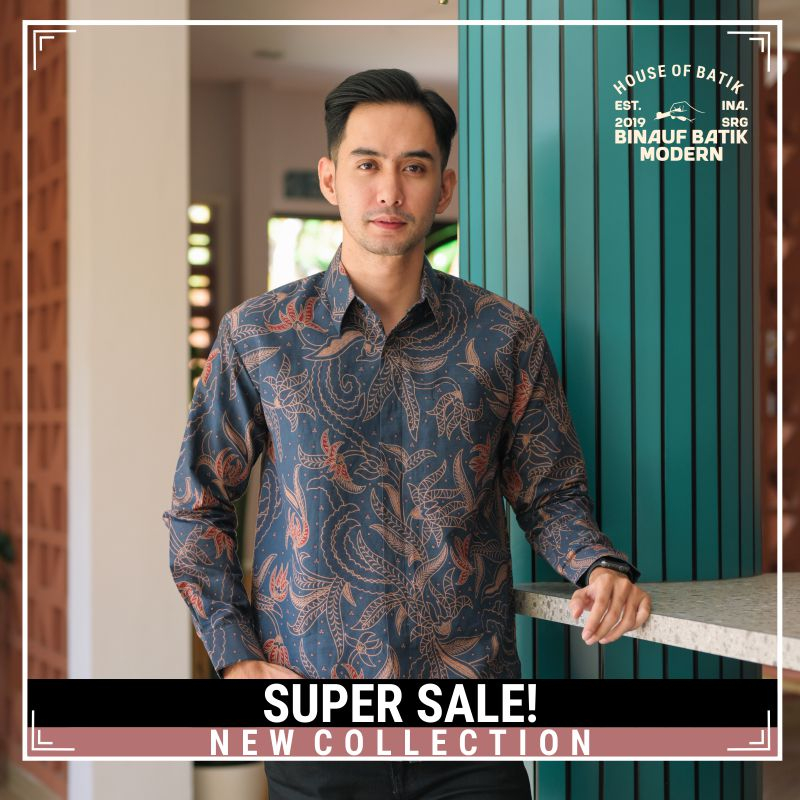 Kemeja Batik Reguler Lengan Panjang Pria Baju Batik Alisan Pria Lengan Panjang Modern Batik Solo