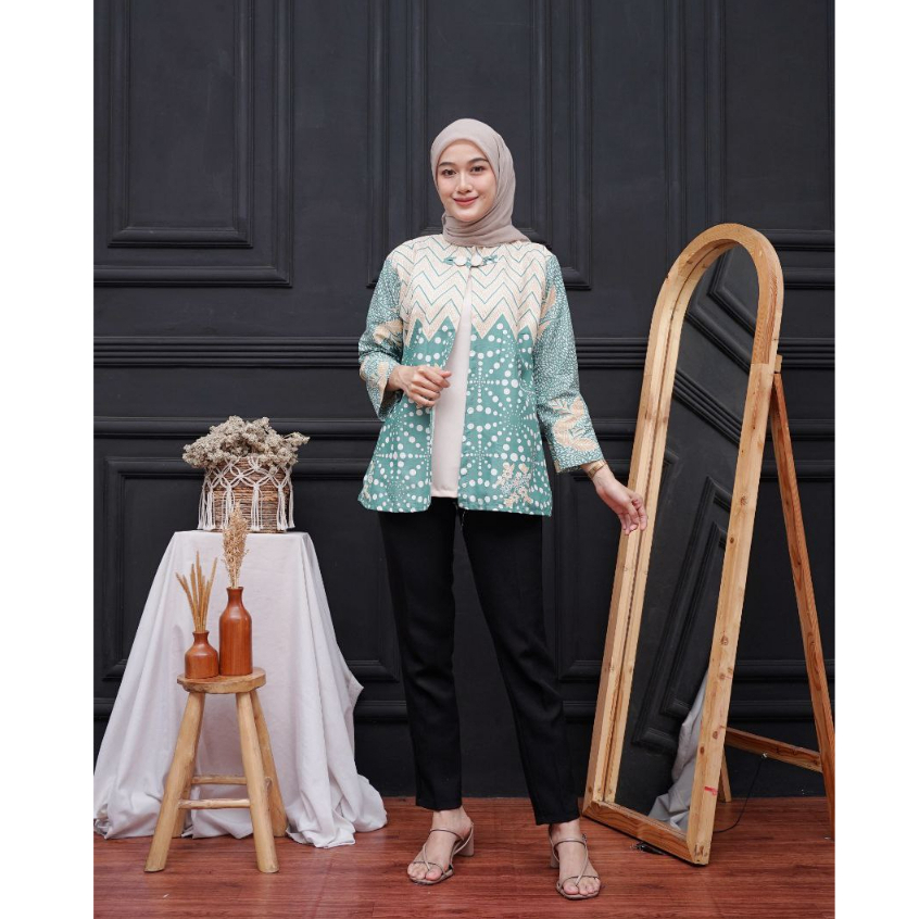 Baju Batik Wanita Modern Atasan Blouse Batik Kerja Kantor Wanita