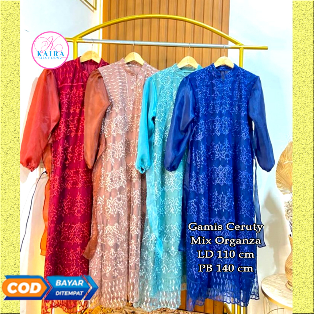 Alisha Dress gamis Pesta mewah Brukat Mix Lengan Organza Terbaru || Gamsi Kondangan warnita terbaru cod busui