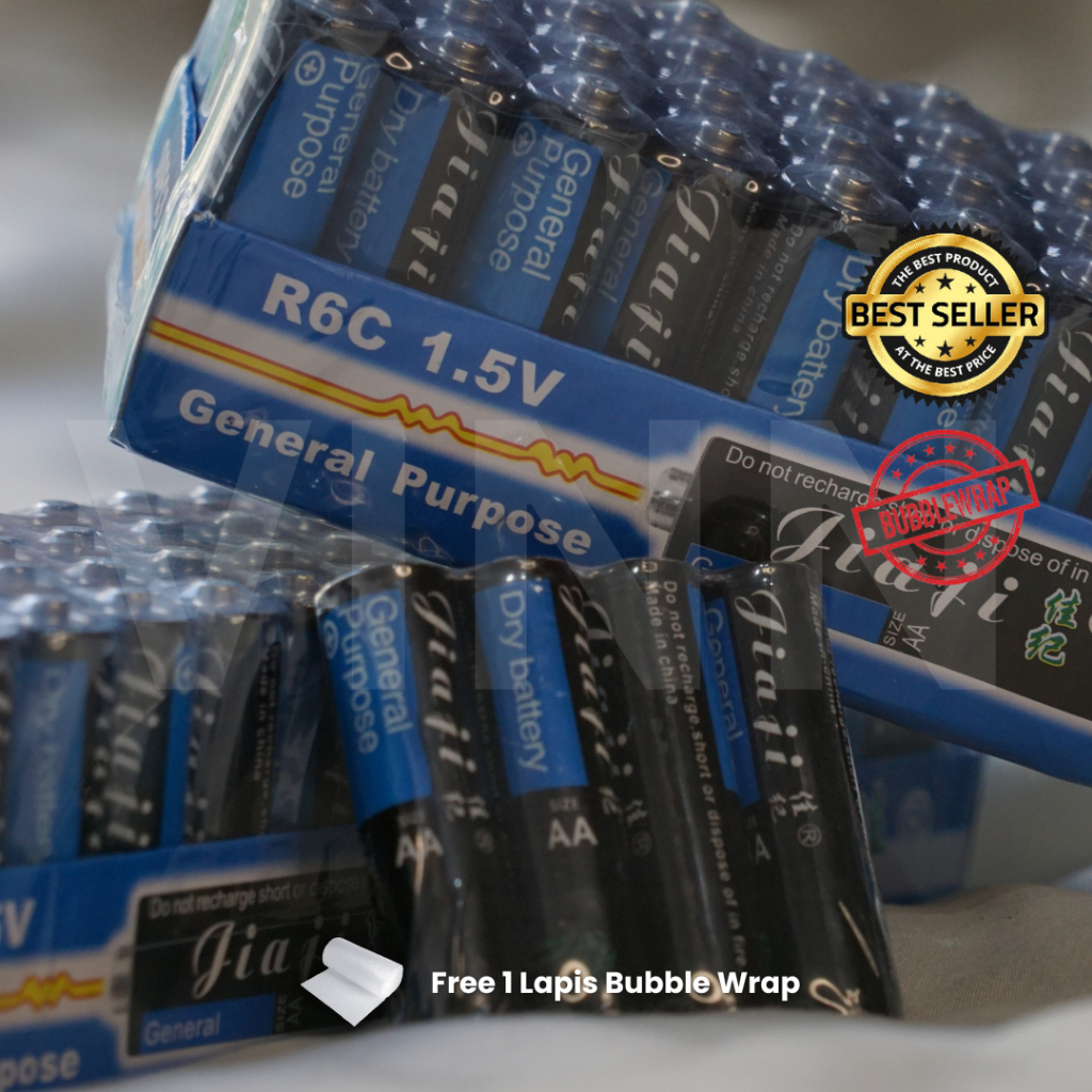 60 pcs Baterai Batre A2 AA Besar / A3 AAA Kecil PREMIUM QUALITY | 100 mAh 1.5V - Anti Bocor - Tahan Lama - Baterai Mainan Jam Dinding, Elektronik, Remot TV BUKAN ABC BUKAN ALKALINE