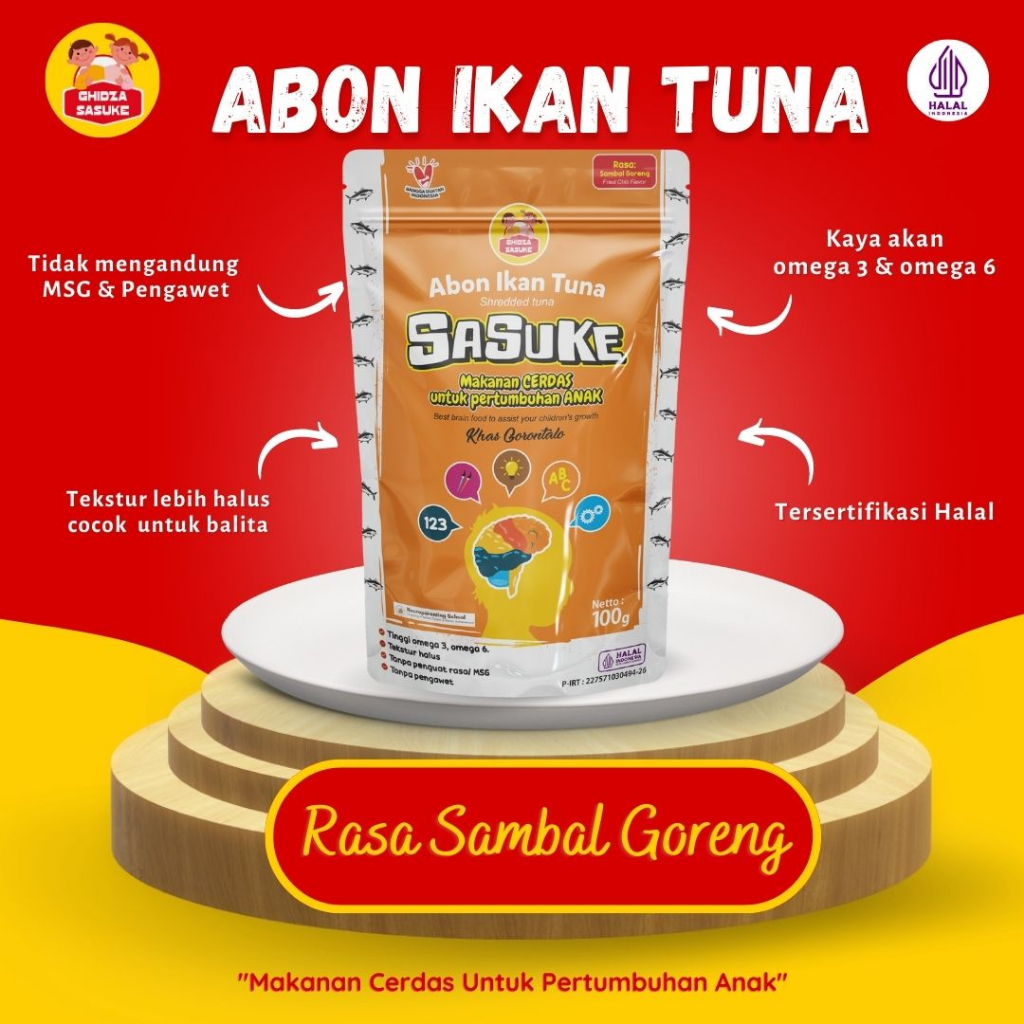 

Abon Ikan Tuna Sasuke Rasa Sambal Goreng