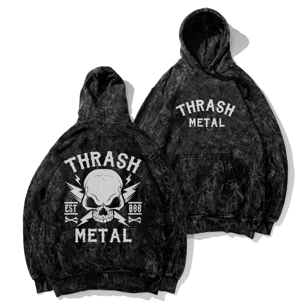 Sweater Hoodie Metallica Spit Out Sandwash Washed Premium Washing Hoodie Quality