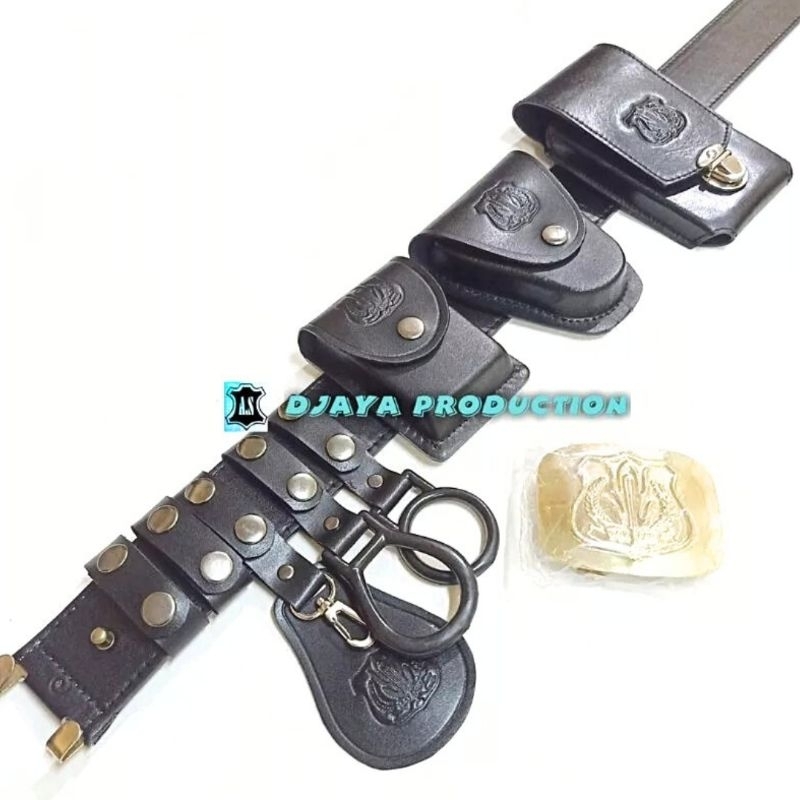 kopel sabuk security satpam pdl pdh kulit asli hitam sarung borgol sarung hp sarung magazen tunggal