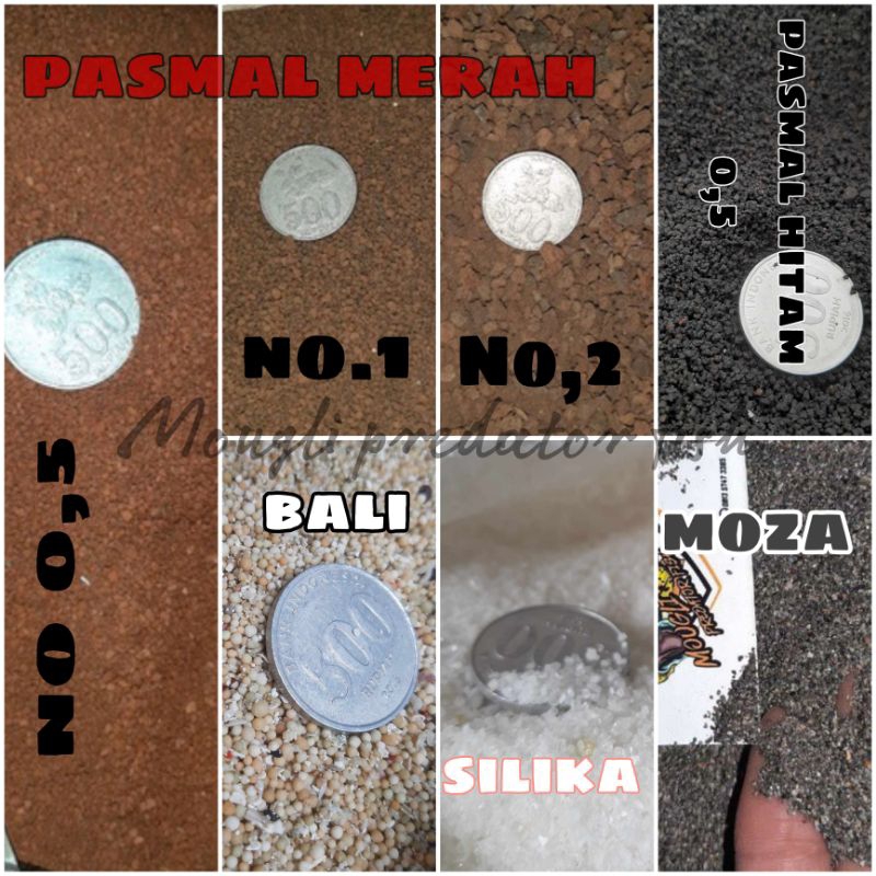pasir pasmal 1kg malang merah dan hitam halus no 0.5, 1, 2 moza silika dan pasir bali pasir aquarium