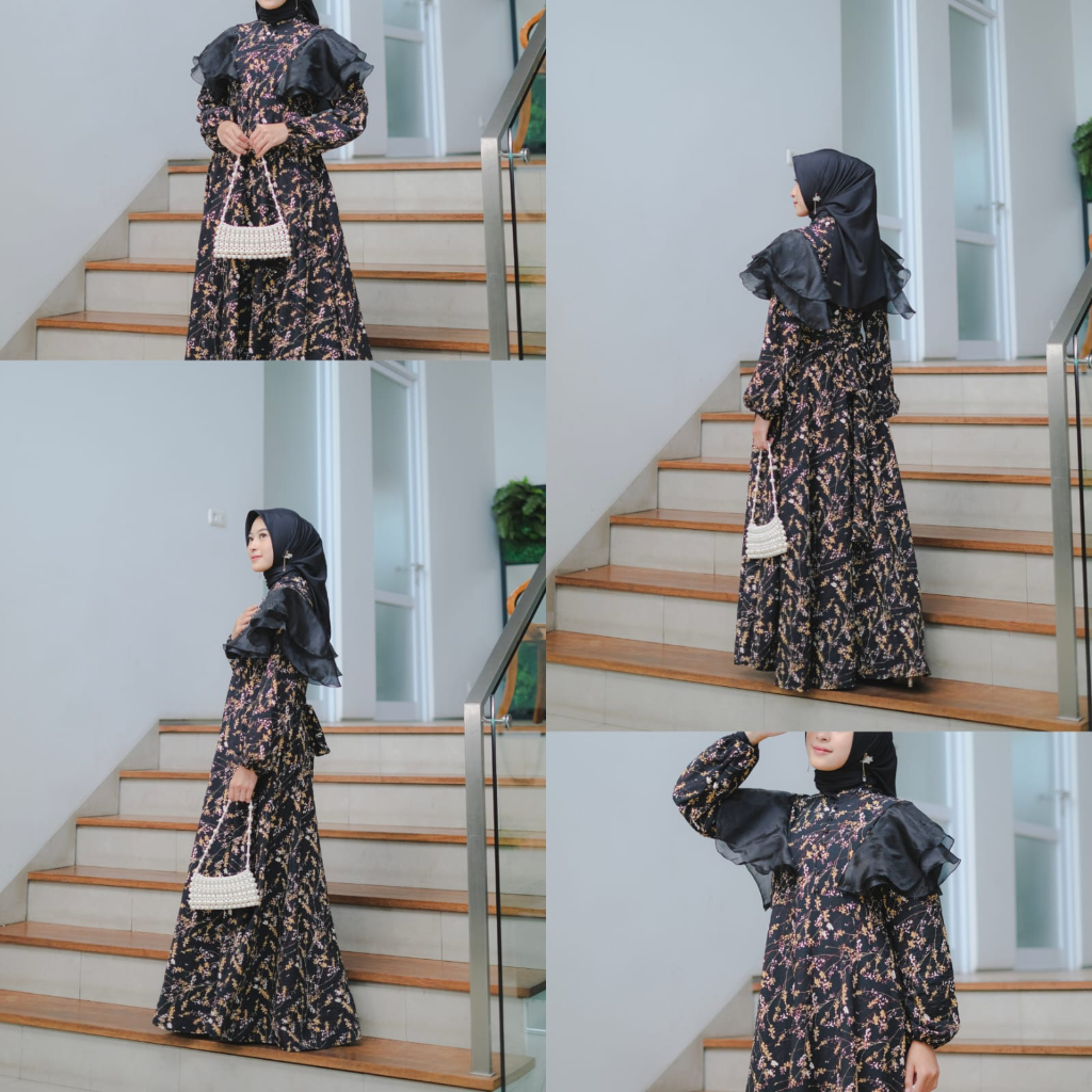 MAXY MEGHAN FLOW FASHION PAKAIAN WANITA DRESS GAMIS MAXI BAHAN CRINKLE MS