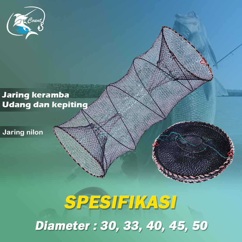 RB Bubu Jaring Perangkap Ikan Udang Kepiting Lobster / Bubu Ikan Lipat Bulat / Jaring Ikan Udang