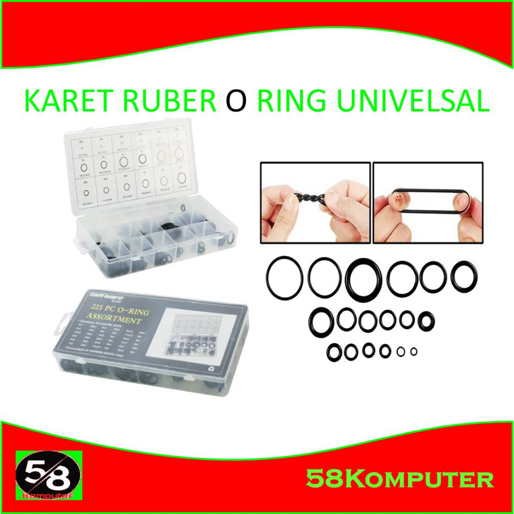 200 225 250 270 PCS Karet Rubber O Ring Universal Seal Tightening O-Ring Oring Seal Kit Set Rubber Karet 200 225 250 270 pcs + free box Spare Part Penutup Karet Cincin Penyegel Karet Cincin O Set Oring Seal Box Karet Sil Senapan Angin Anti Bocor Perekat P