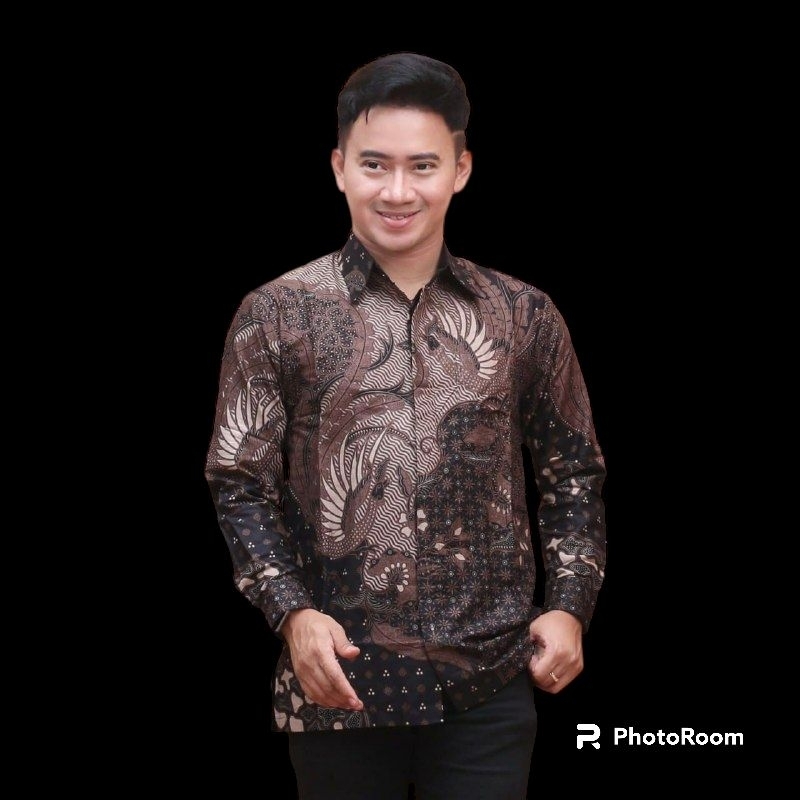 Kemeja Batik Pria Lengan Panjang Baju Dewasa Seragam Batik Size M L XL Dan XXL