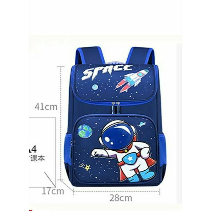 NIQABIS Tas Ransel Anak Laki Laki Astro Space Tas Sekolah Anak Tk SD Anak Cowok Cewek Perempuan Unisex Murah