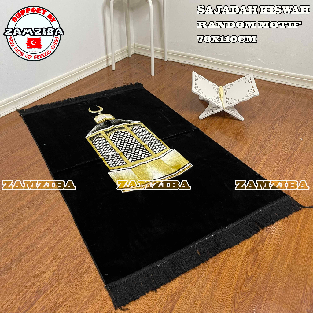 Sajadah Turki Kiswah Raudah Bahan Tebal Ukuran Besar Kusu Hitam Peralatan Shalat Sejadah Impor