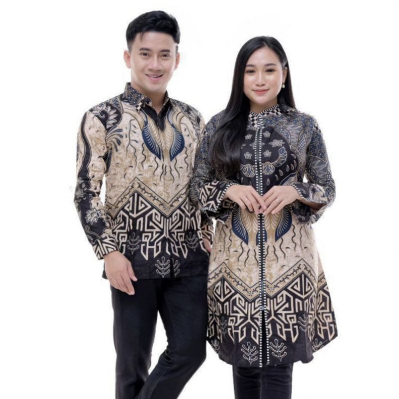 couple batik laskar soft zipper depan full batik lengan panjang sarimbit batik original hilmi super 