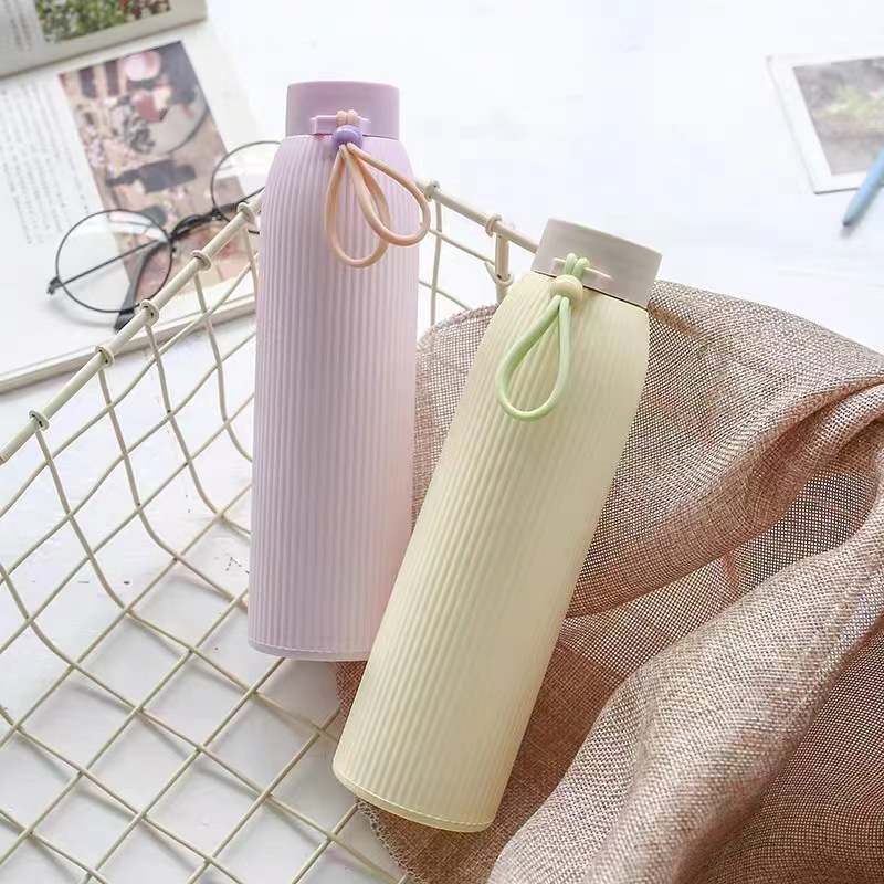 【GOGOMART】Botol Minum Kaca / Termos Kaca Tumbler / Botol Minum Juice Kopi Teh Pastel Macaron 300ml- Warna Macaron - BK008