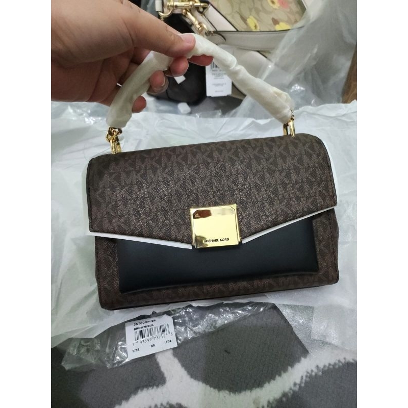 Michael Kors lita medium brown black