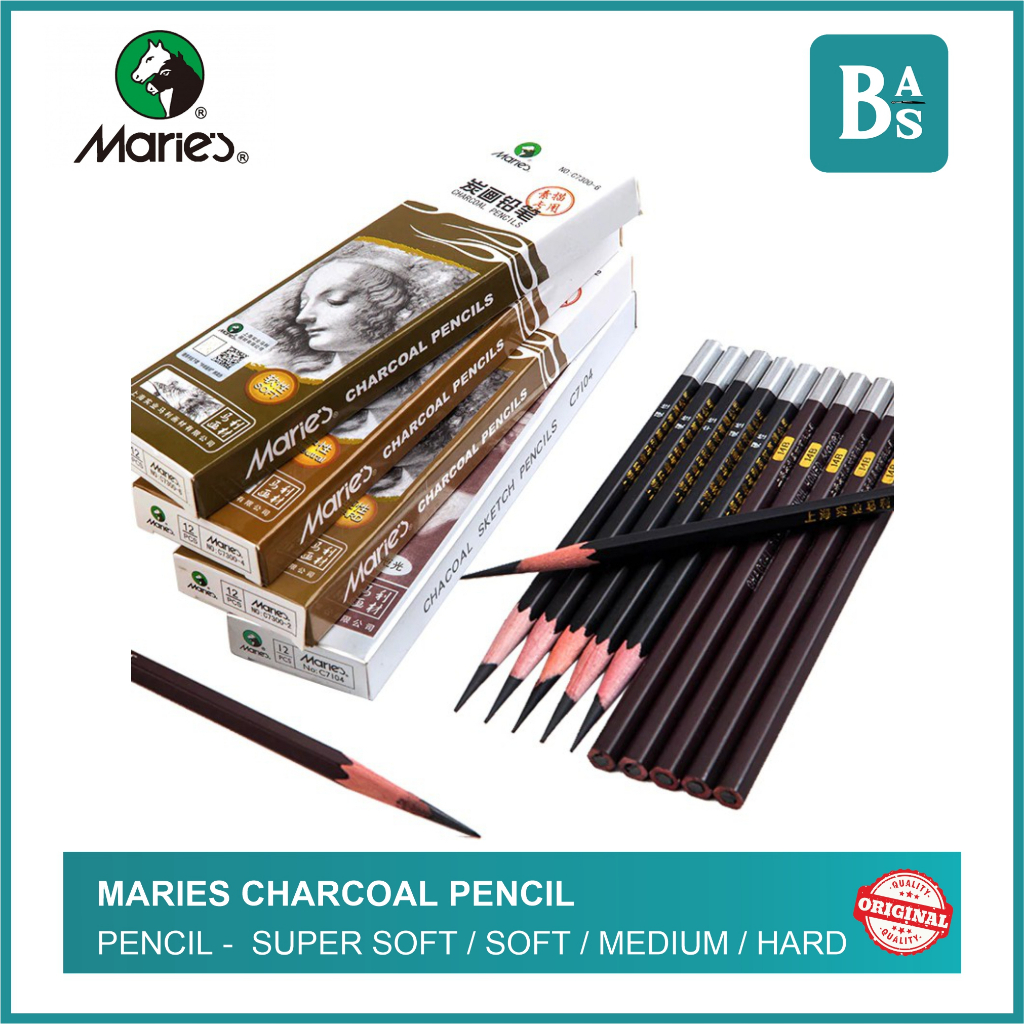 

Maries - Charcoal Pensil Sketsa - Pensil Arang - Hard Medium Soft Super Soft - Bali Artemedia