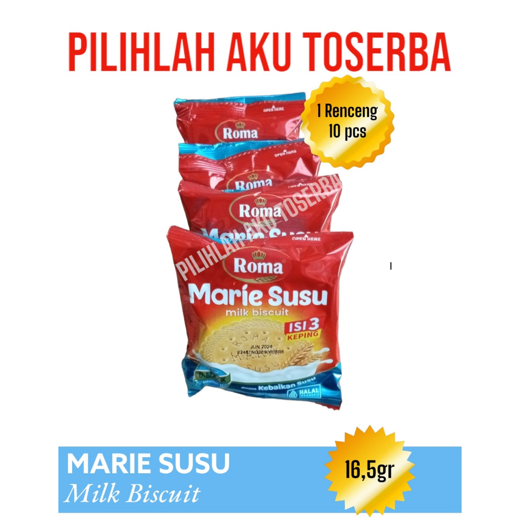 Biskuit Roma Marie Susu Biscuit Renceng 16,5 gr - ( HARGA 1 DUS isi 12 renceng )